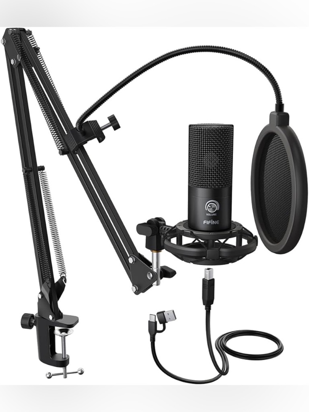 FIFINE T669 USB Studio Condenser Microphone  Kit with Adjust